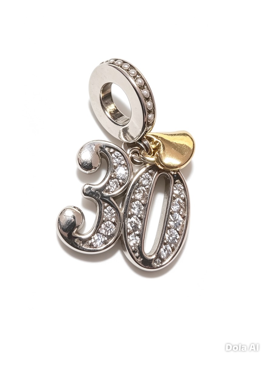 925 Sterling Silver 30 Milestone Charm | Brand New + Free Gift Box
