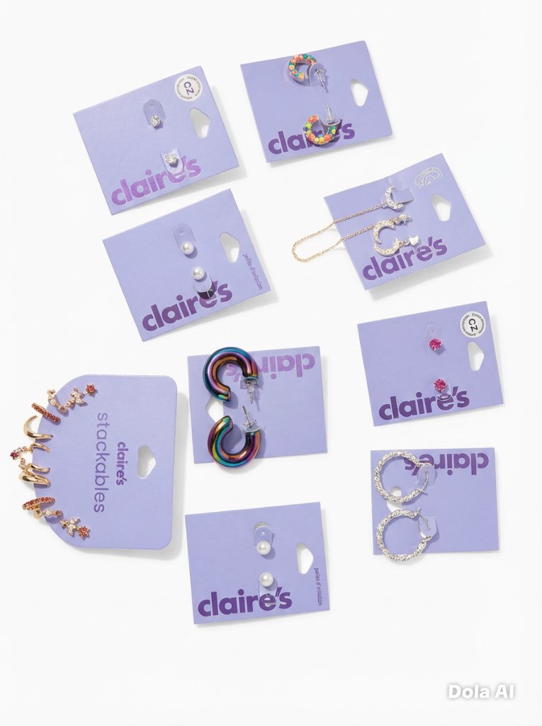 Claire’s Jewellery Bundle – 9 Pairs of Earrings – Brand New with Tags – Unwanted Gift