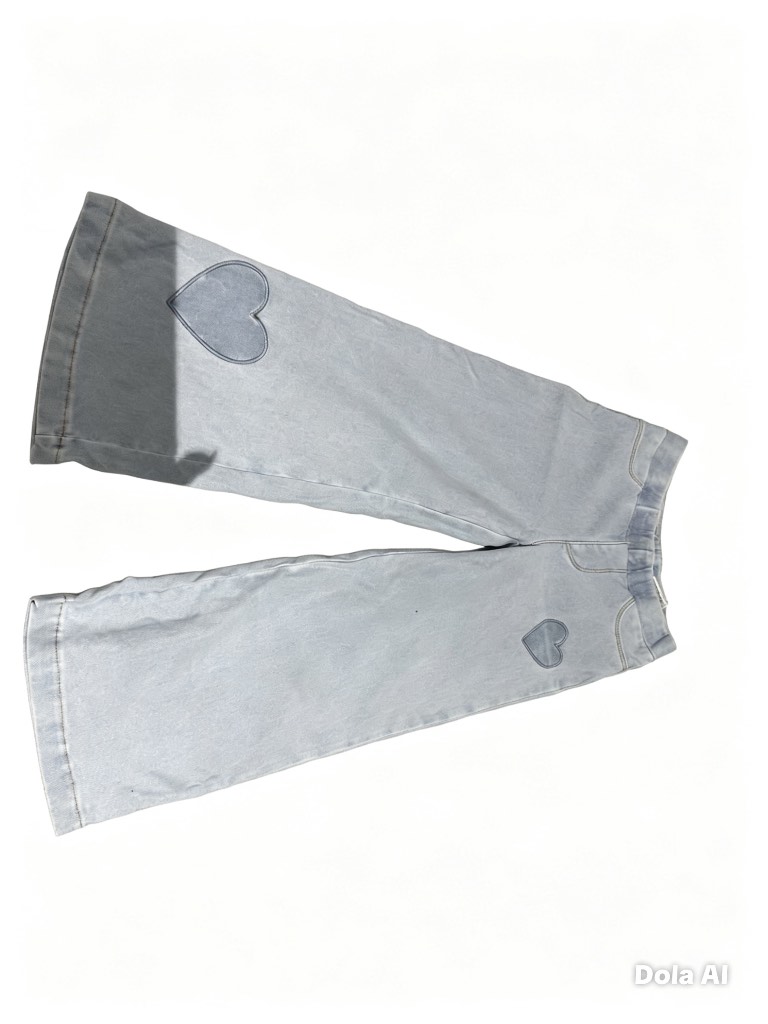 H&M Girls Light Wash Wide Leg Jeans – Size 3–4 Years – Excellent Used Condition