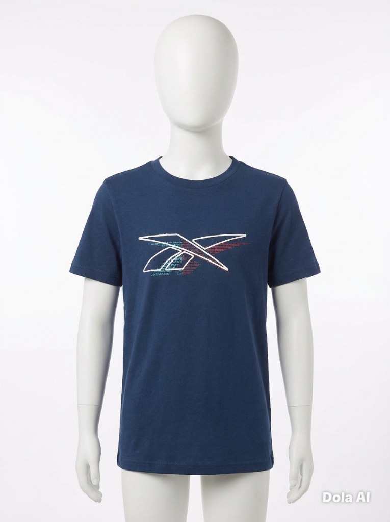 Reebok Navy Logo T‑Shirt – Size 11–12 Years – Worn Once / Like New