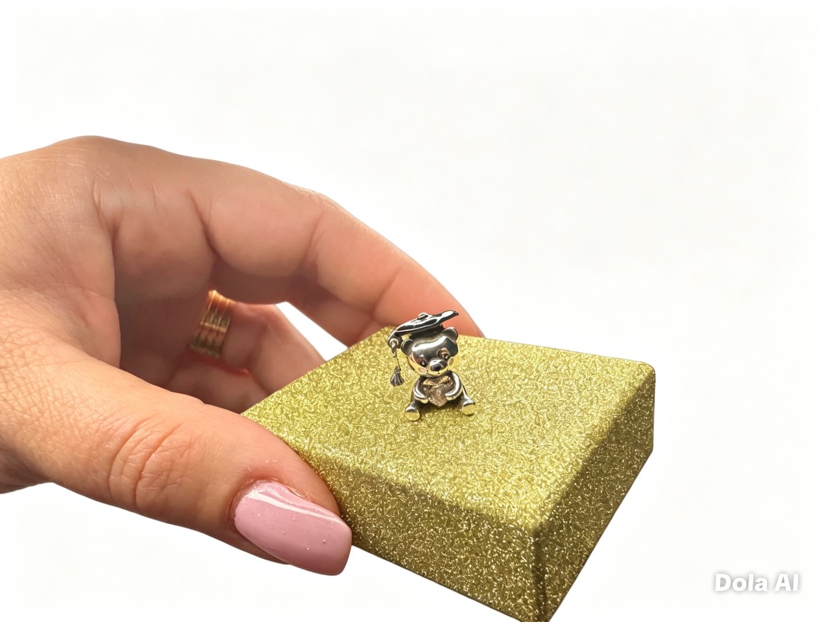 S925 Sterling Silver Graduation Teddy Bear Charm – New & Unused