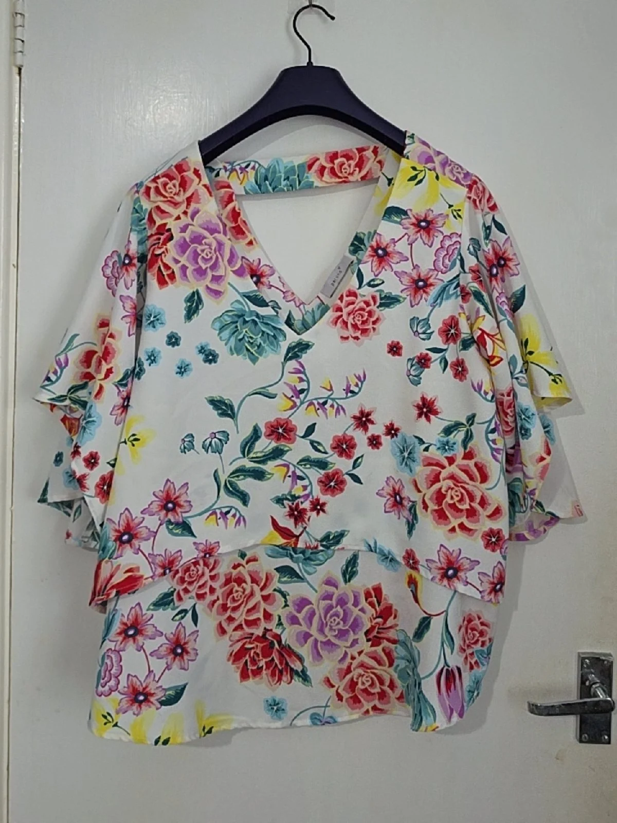 Per Una by M&S Floral Flutter Sleeve Blouse — UK 16