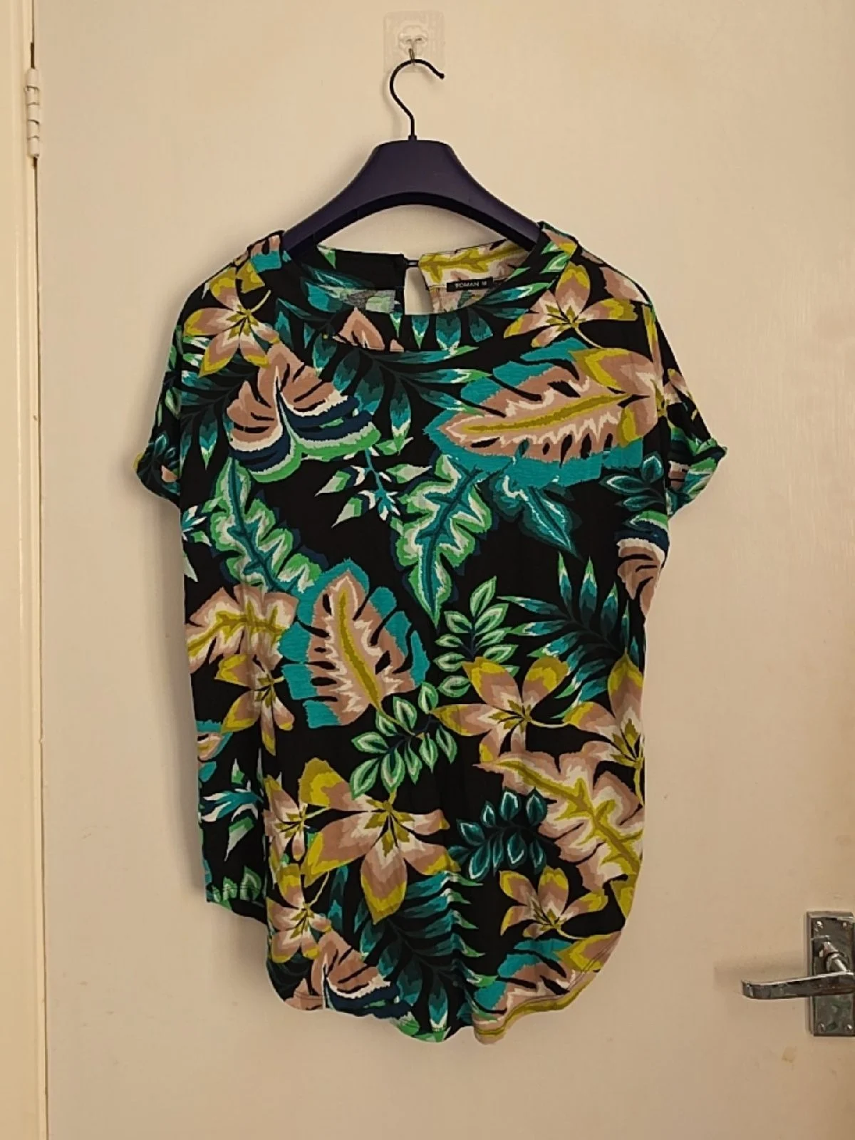 Roman Tropical Palm Leaf Print Top — Size UK 10