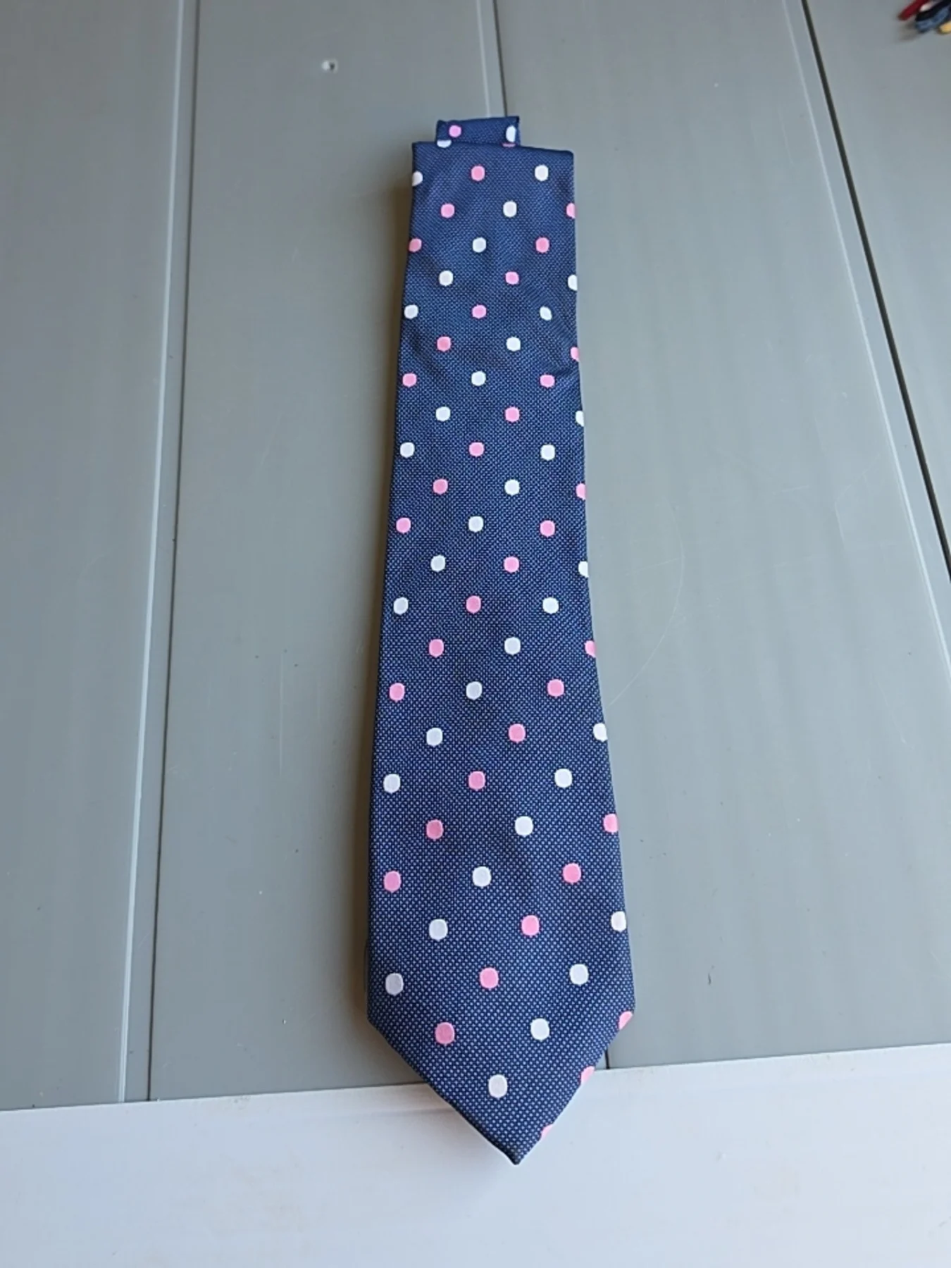 Osborne City Attire Navy Polka Dot Silk Tie