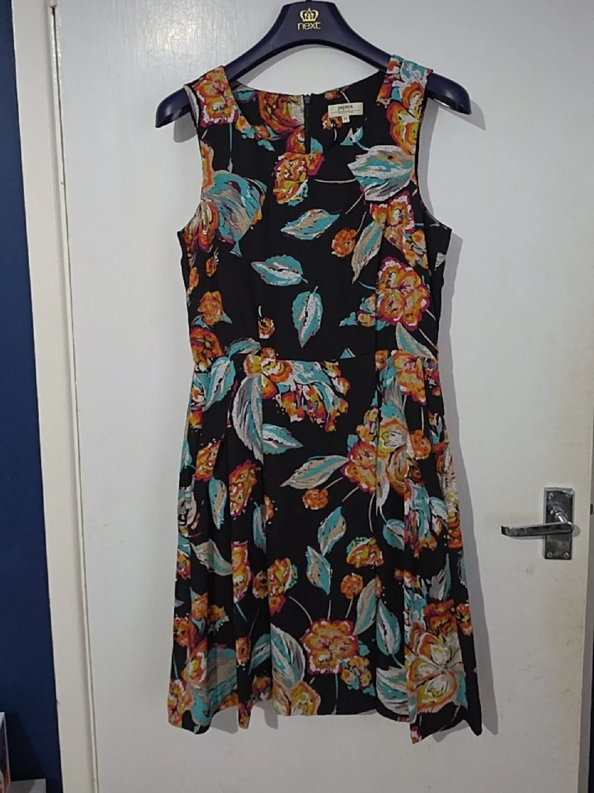 Papaya Weekend Bold Floral Fit & Flare Dress — UK 12