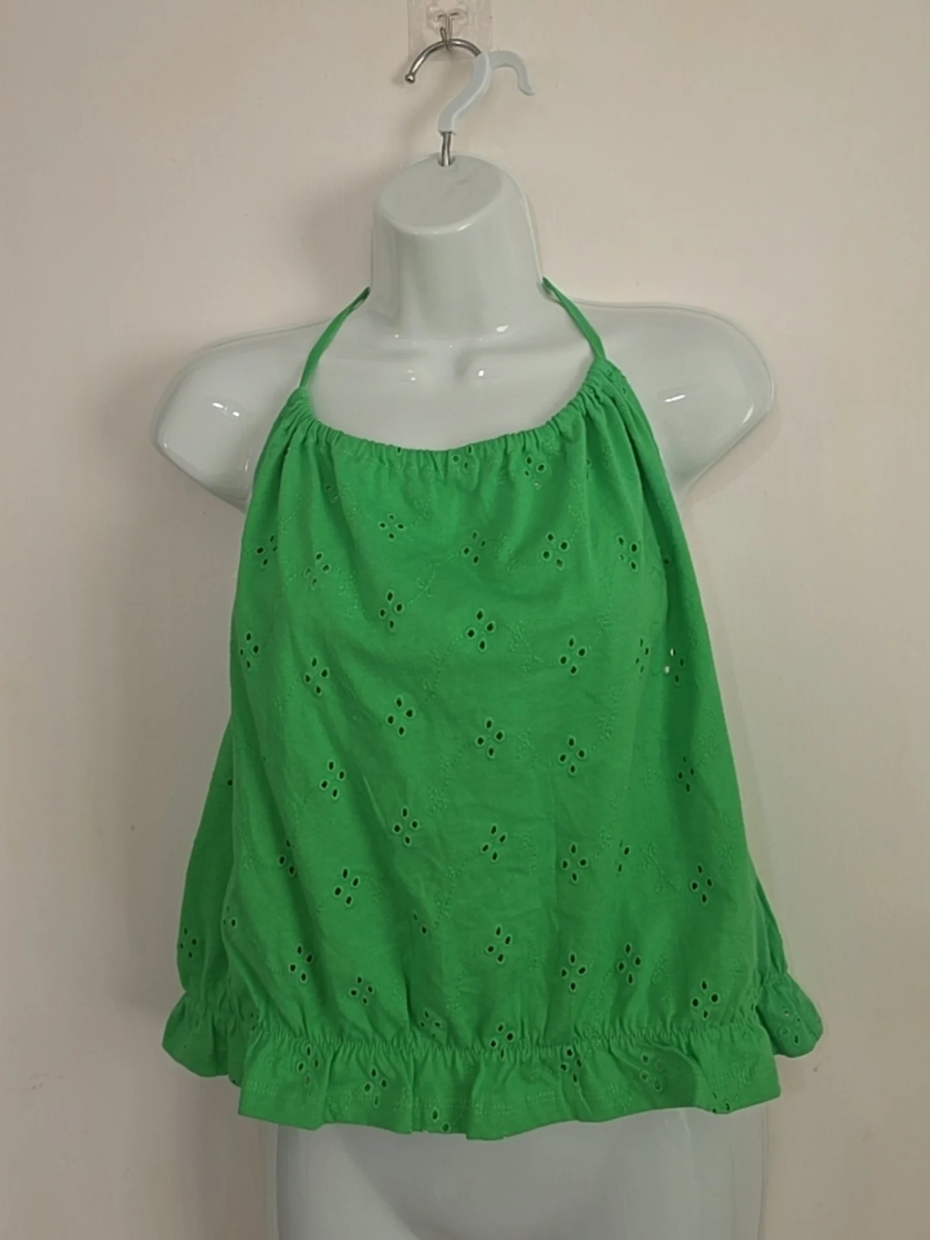 ASOS Design Green Broderie Anglaise Halter Top