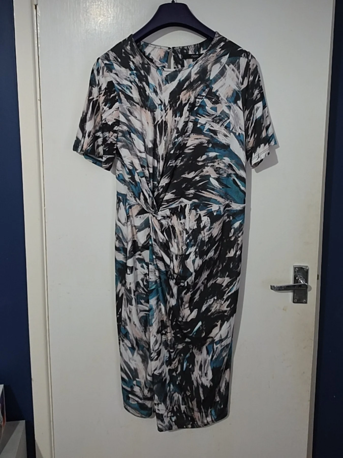 Next Abstract Print Twist-Front Midi Dress