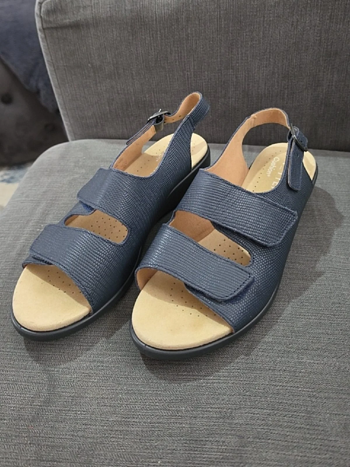 Hotter Sandals – Navy Blue Leather, UK 5.5