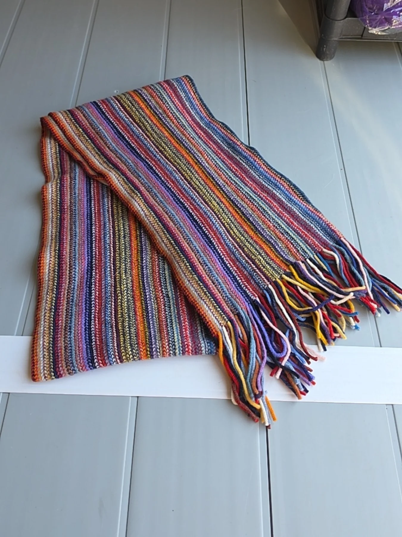 William Brunton Hand-Knitted Pure Lambswool Scarf — Made in Scotland
