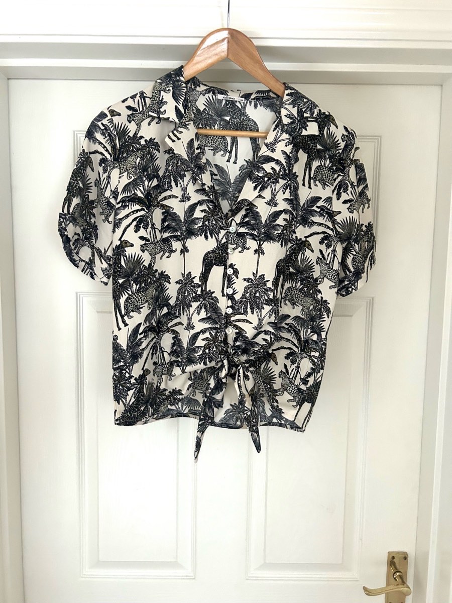 Gémo Safari Jungle Tie-Front Shirt | Size UK 12 / FR 40 VGC