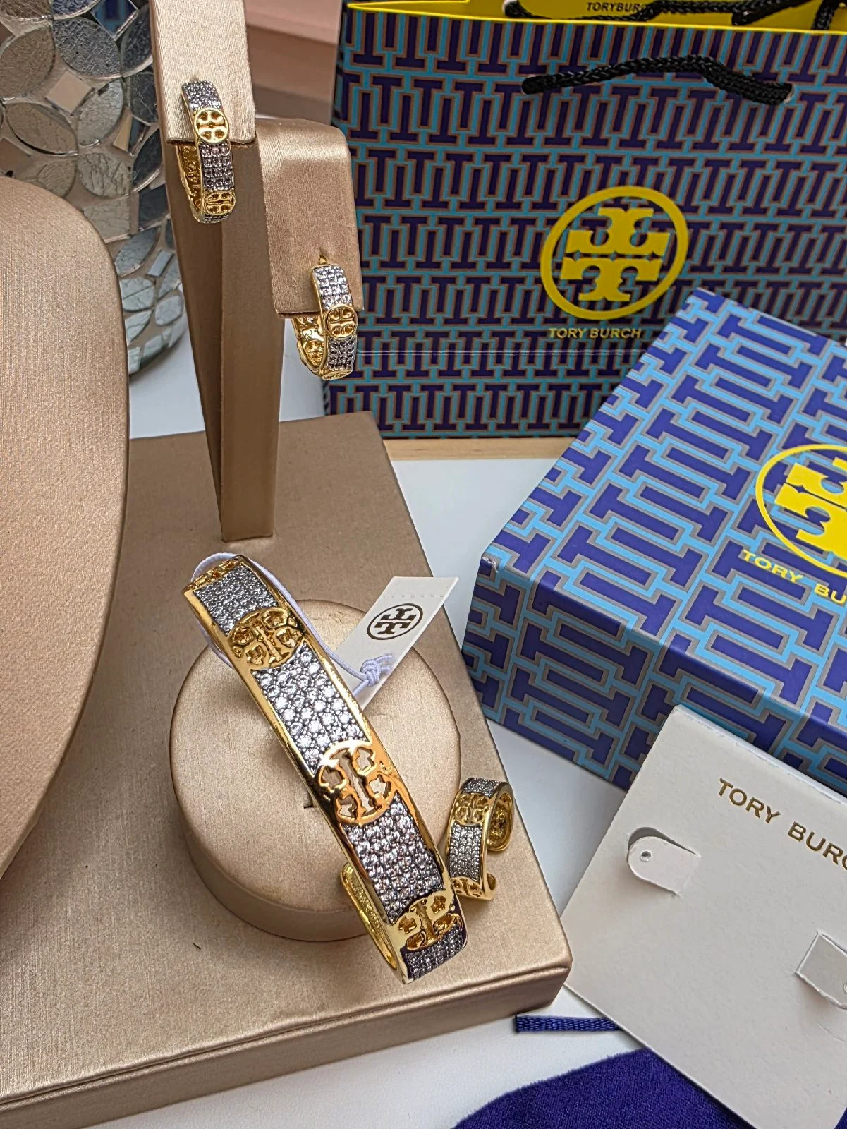 Tory burch bangle, ring and earrings set