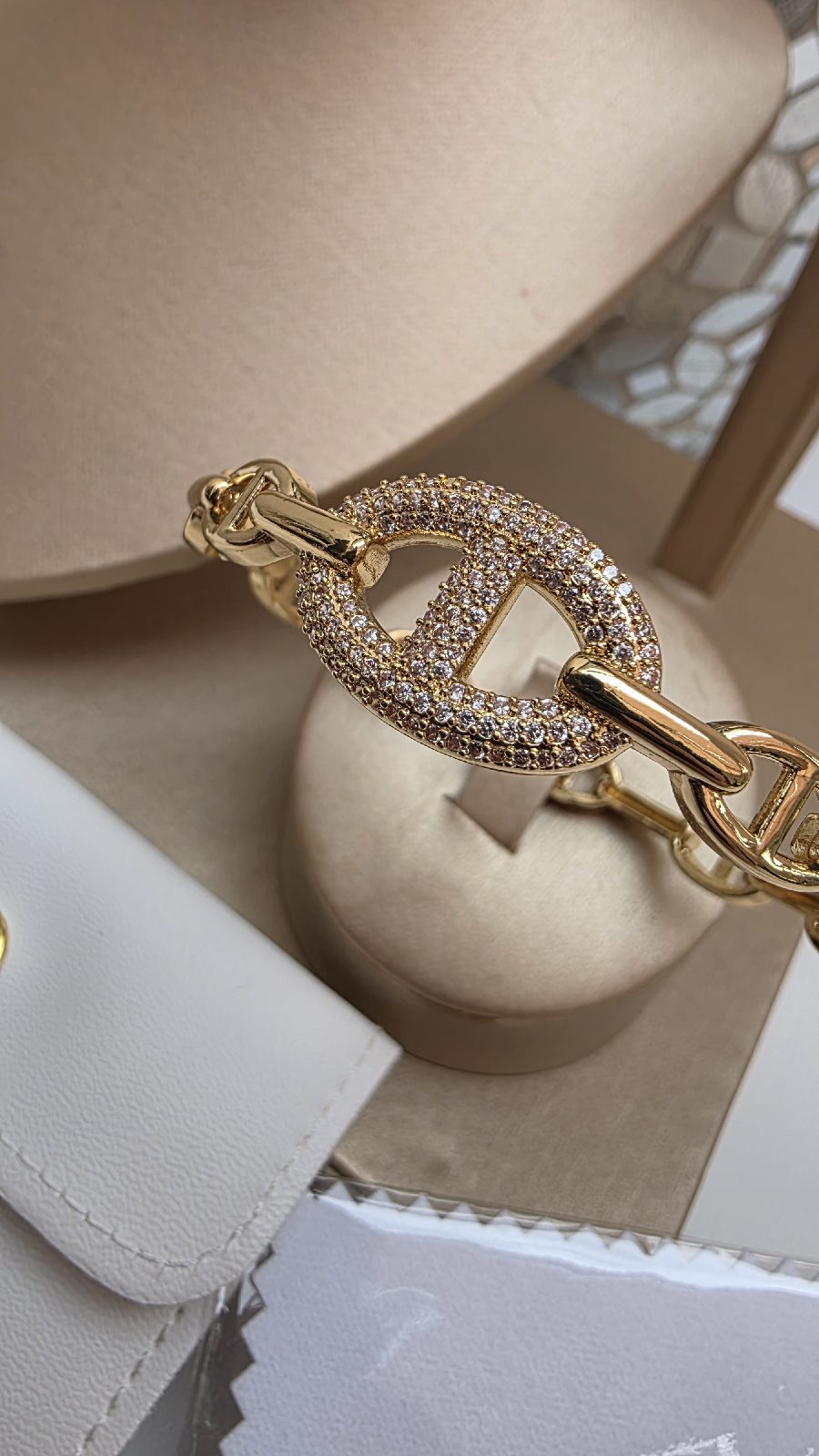 Oval cz bangle with dust bag