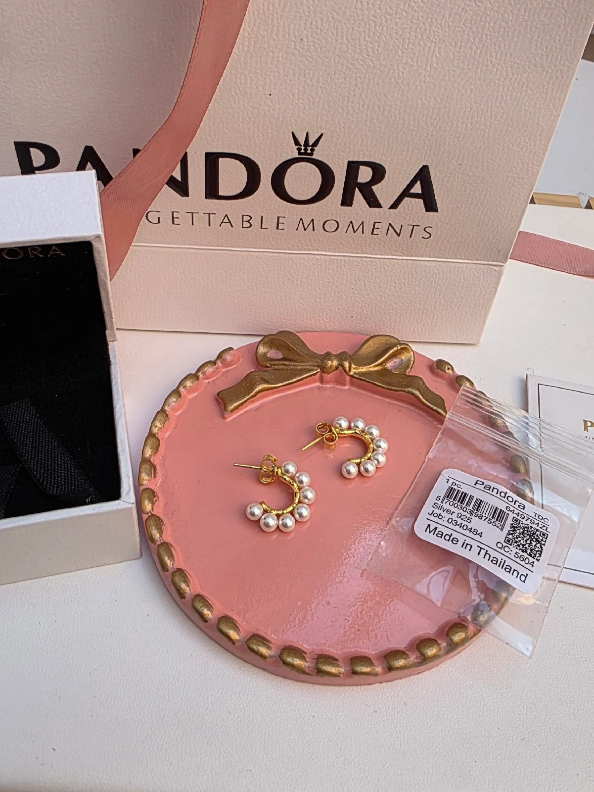 Pandora fresh waterpear earrings