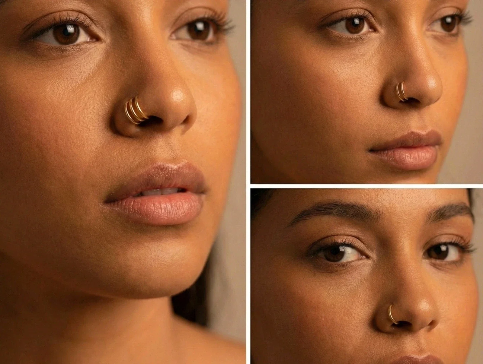 Nose ring set of 3 rings