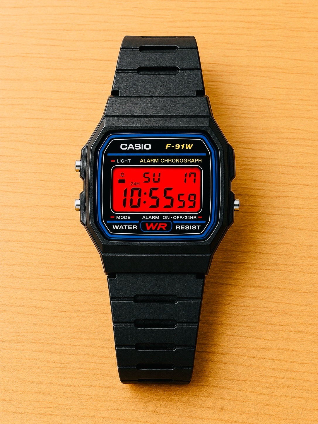 Casio f91w Mod red