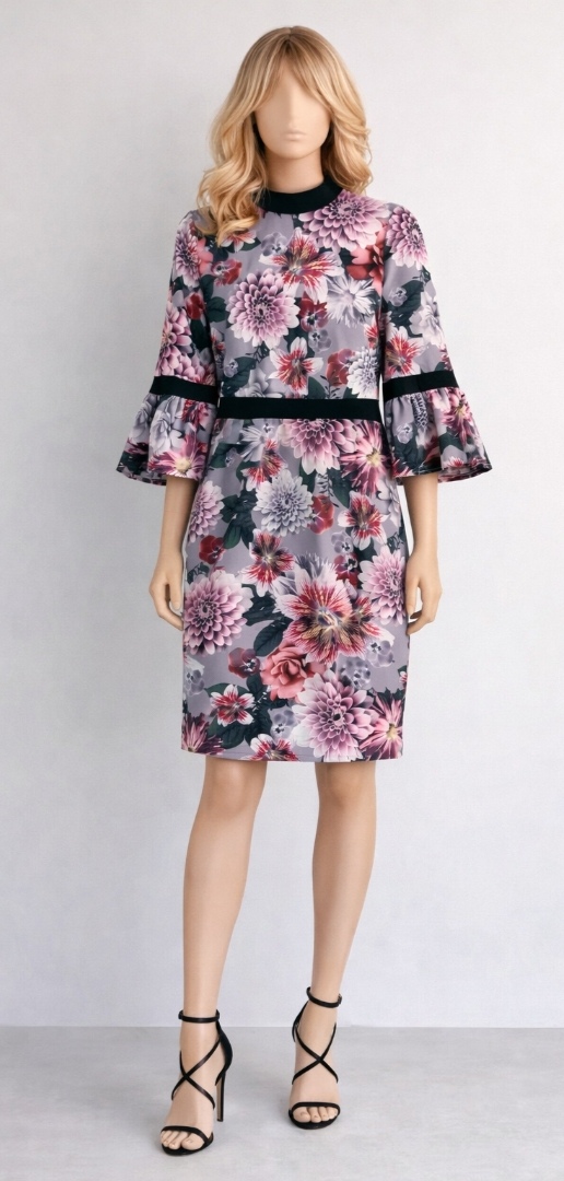 Paper Dolls London Dusky floral sheath dress