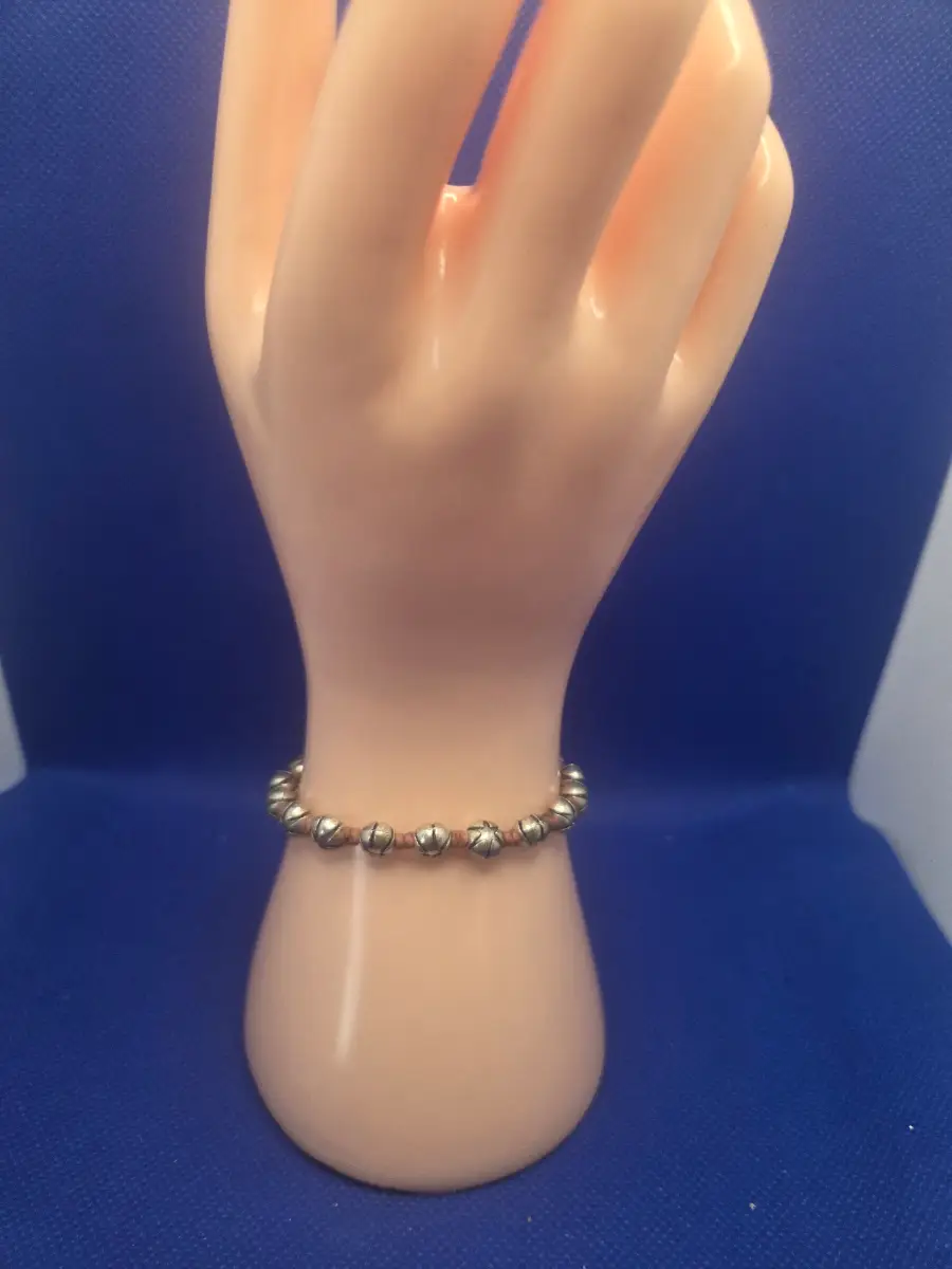 Antiqued Silver Split-Bead Pull Cord Bracelet