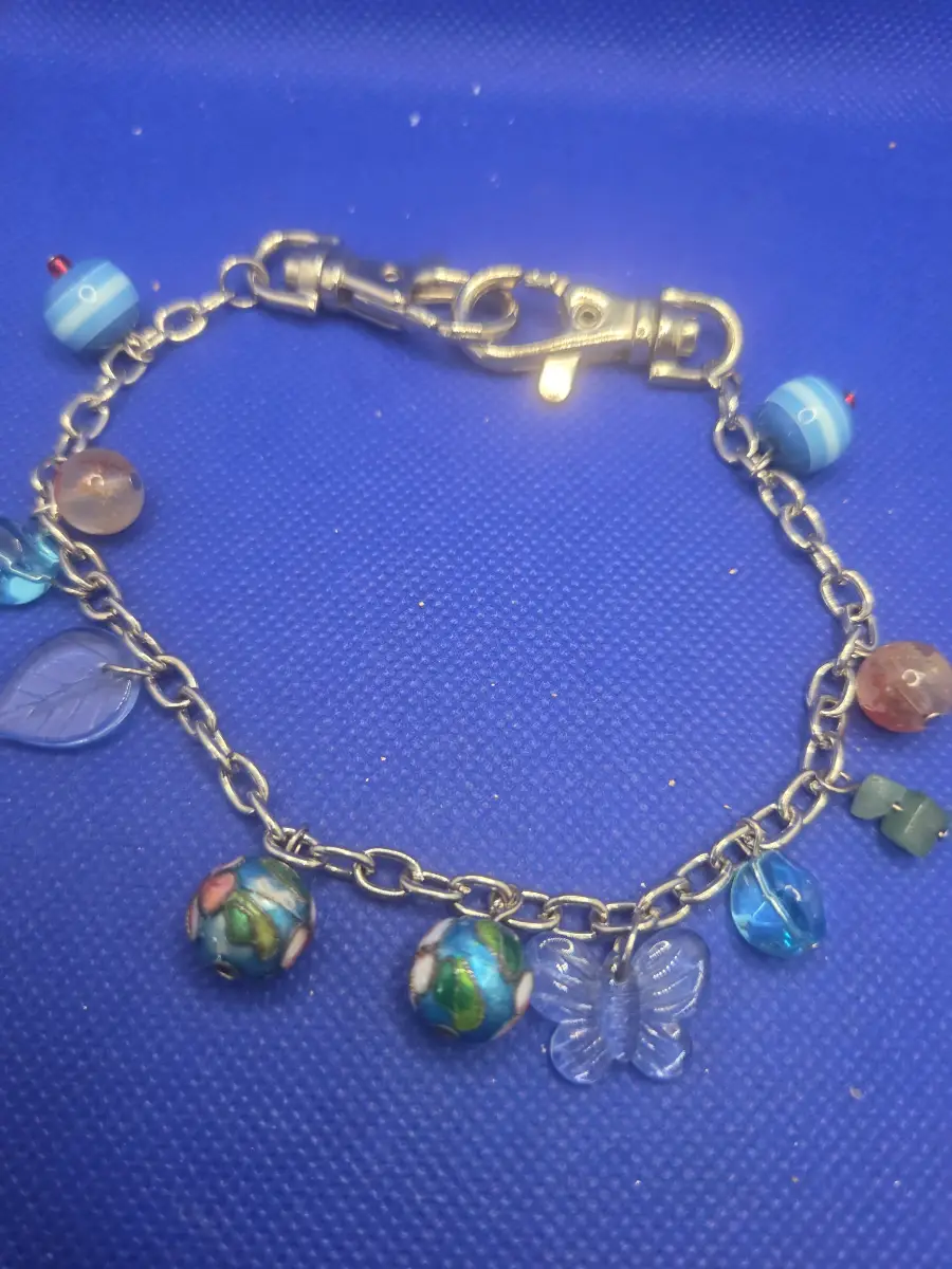 Multi-Charm Nature Themed Beaded Bracelet