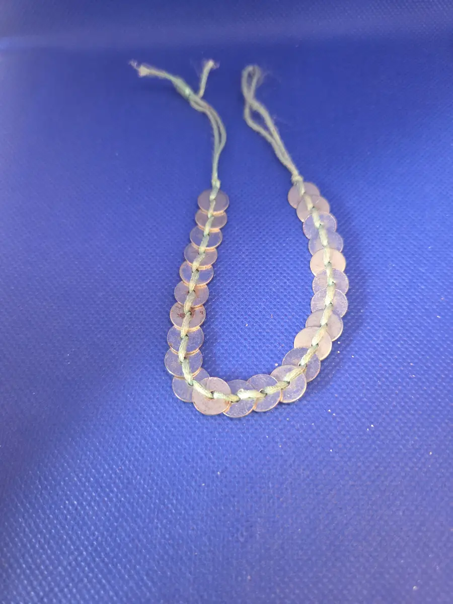 Coin Disc Pull Tie Bracelet