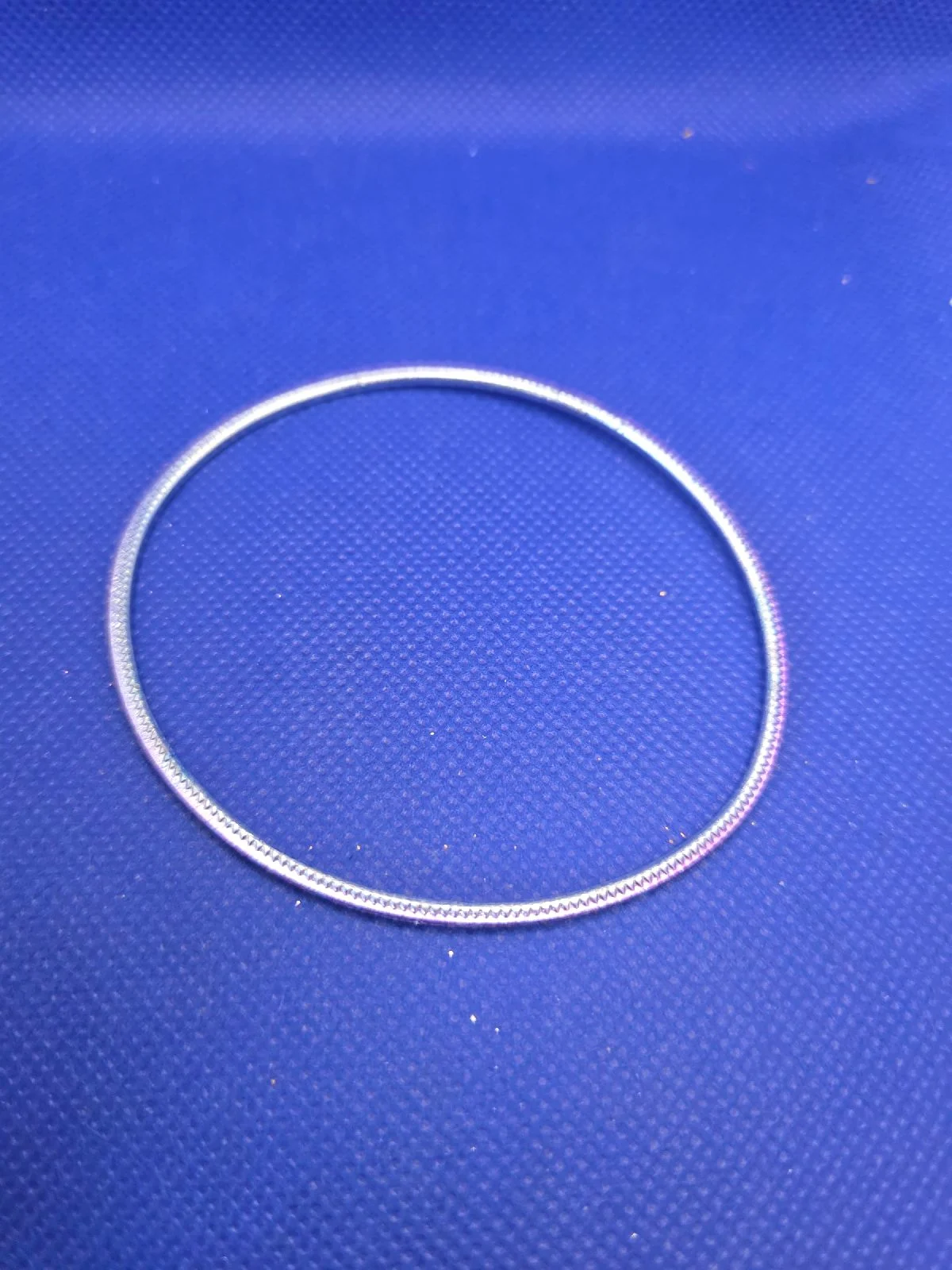 Iridescent Silver-Purple Textured Thin Bangle Bracelet