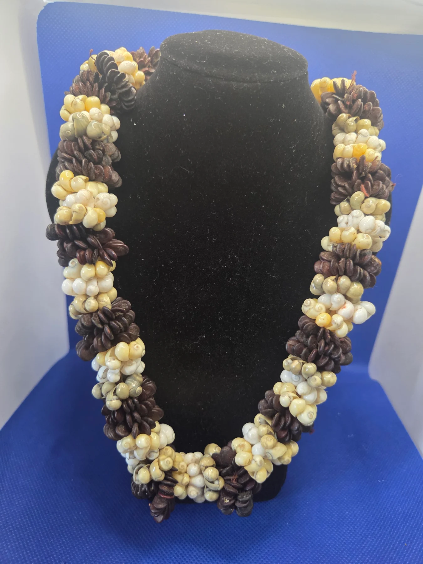 Tropical Nature Shell And Seed Cluster Statement Necklace