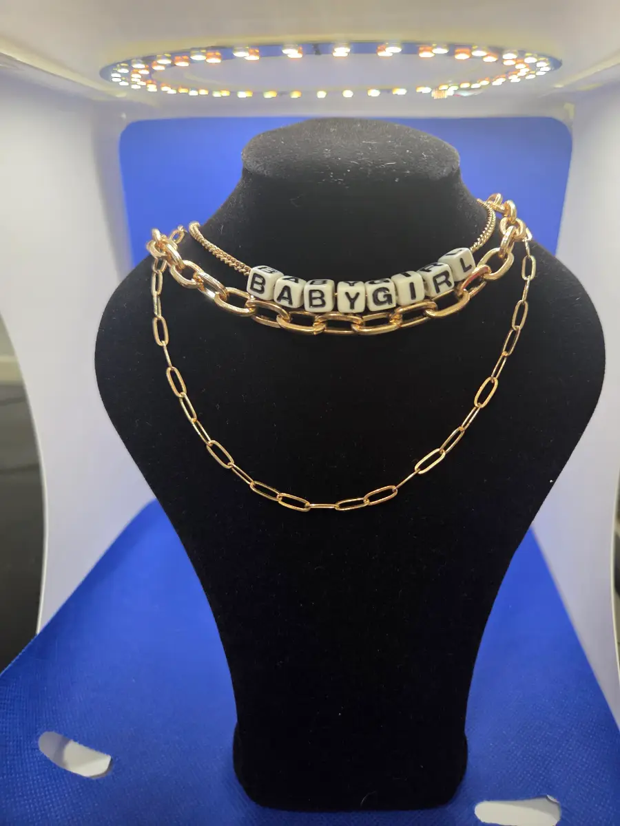 Trendy Gold Layered "BABYGIRL" Letter Bead Necklace