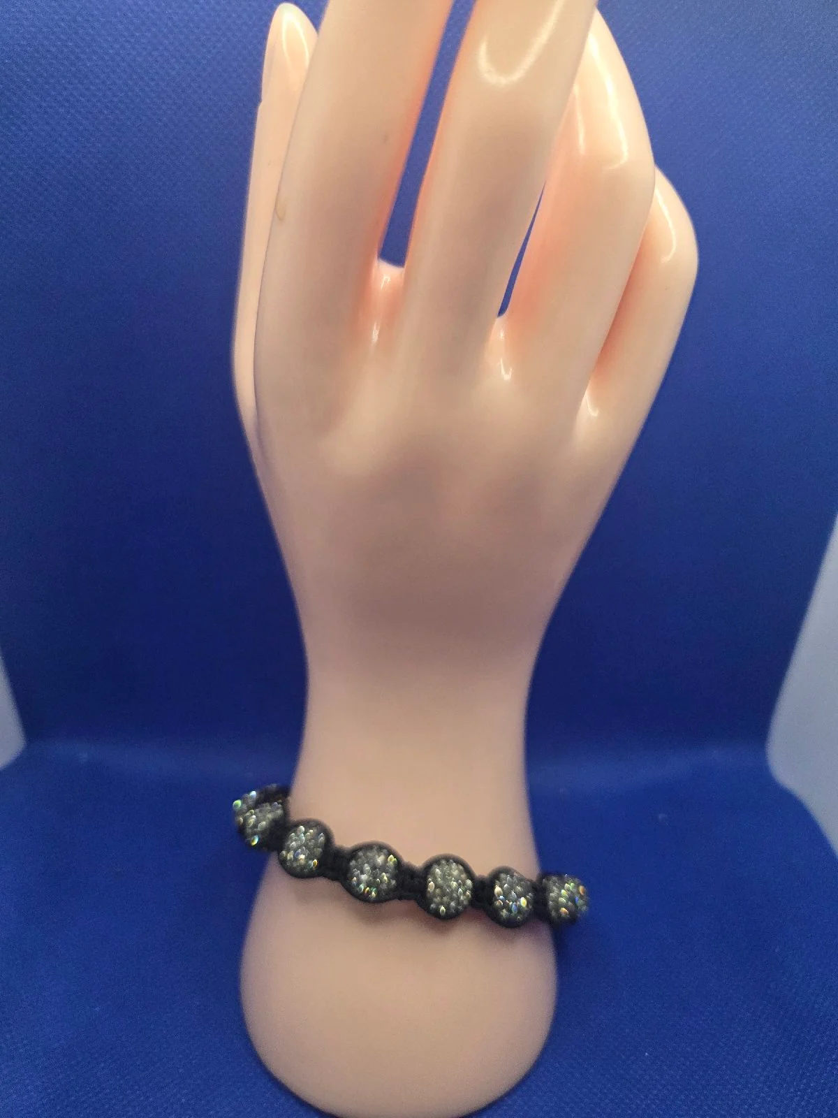 Crystal Pave Bead Shamballa Style Bracelet