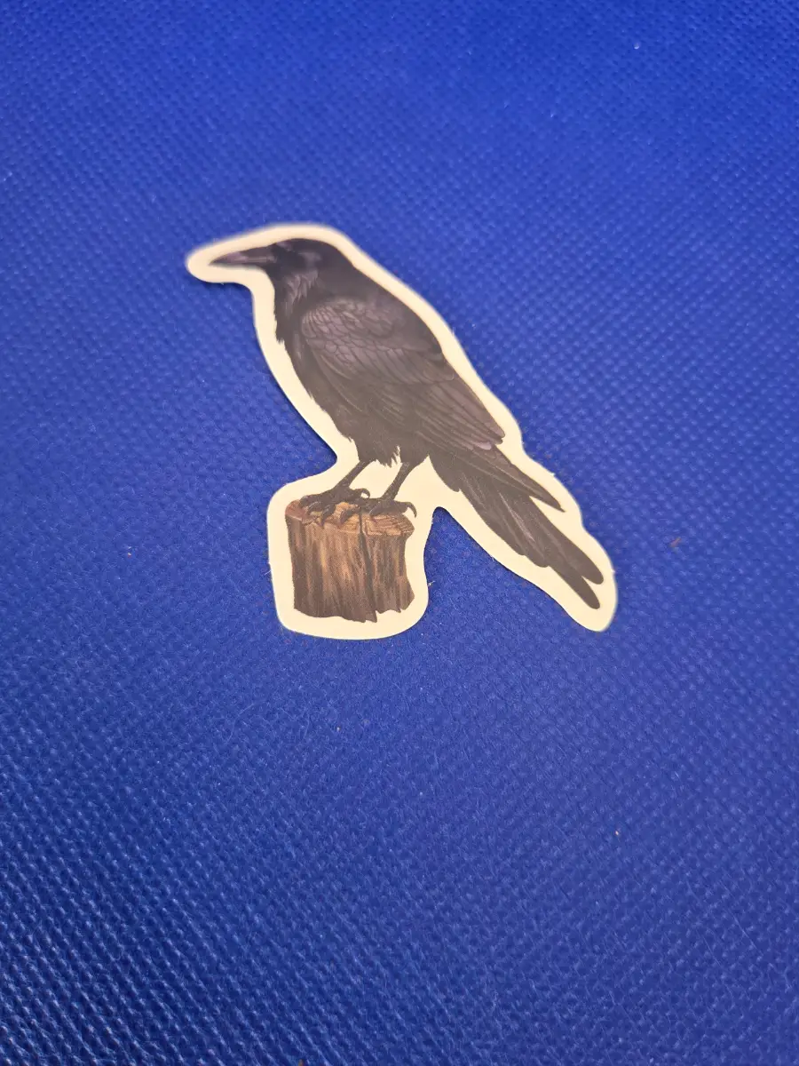 Gothic Raven On A Perch Sticker