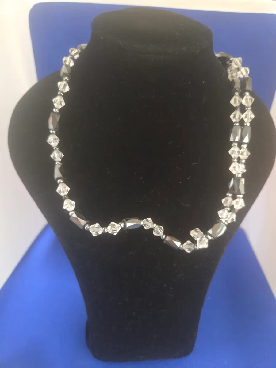 Gothic Magnetic Faceted Hermatite Necklace
