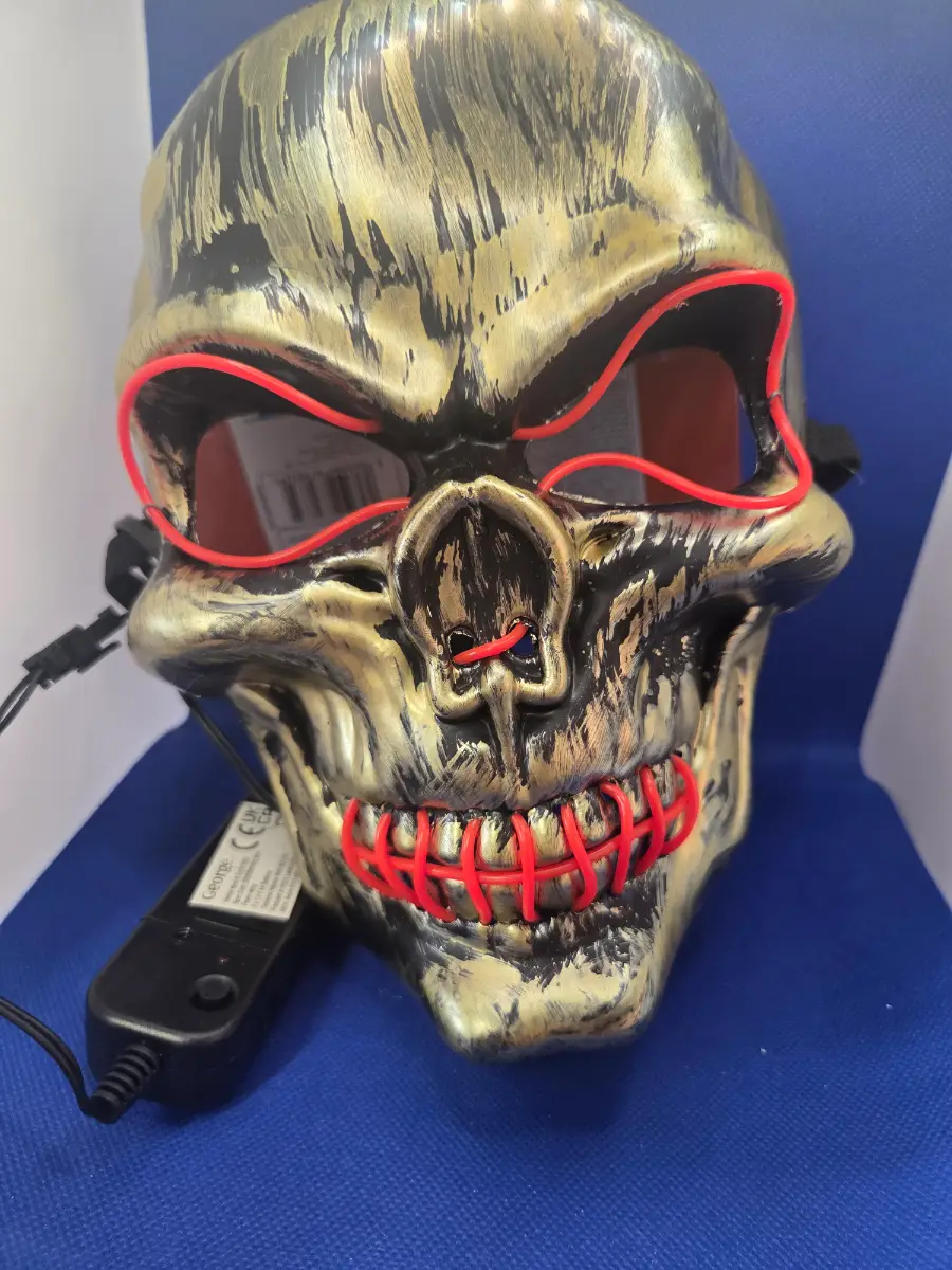 Gothic Glowing LED Mask - Battery Operated - Full Face Light Up
