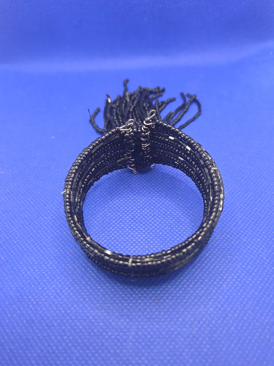 Gothic Black Adjustable Wrap Bangle Costume Jewelry