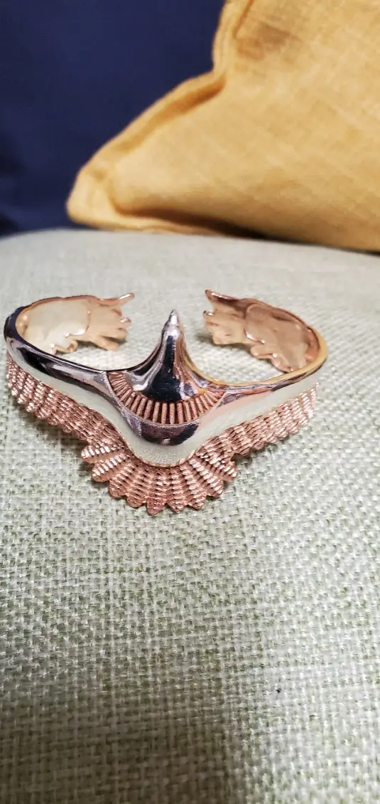 Womens 925 sterling silver and Rose gold bangle