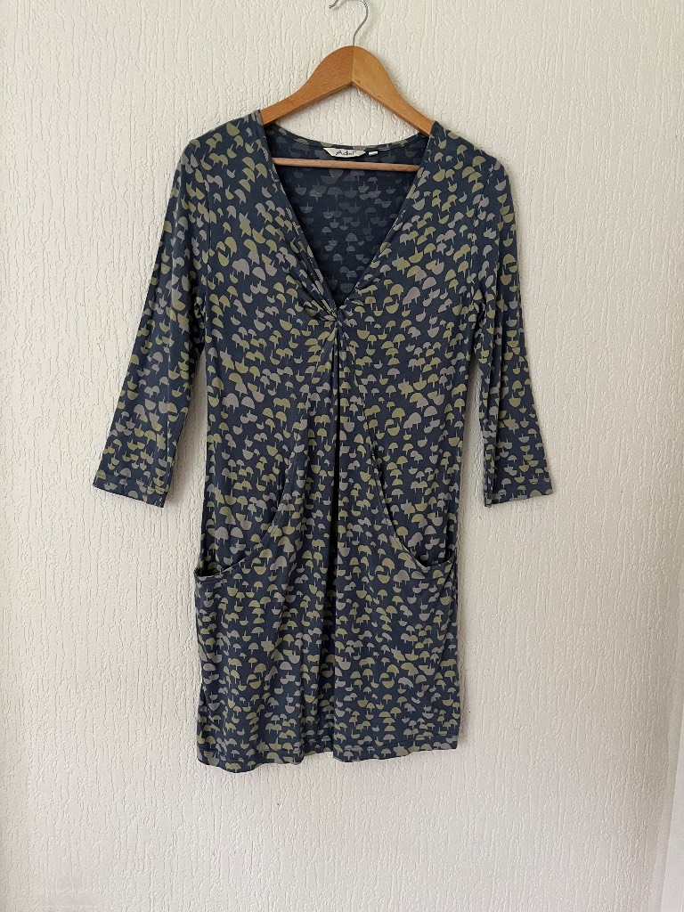 Adini Tunic Top Women’s XS Blue Green Abstract Print Stretch Viscose Top