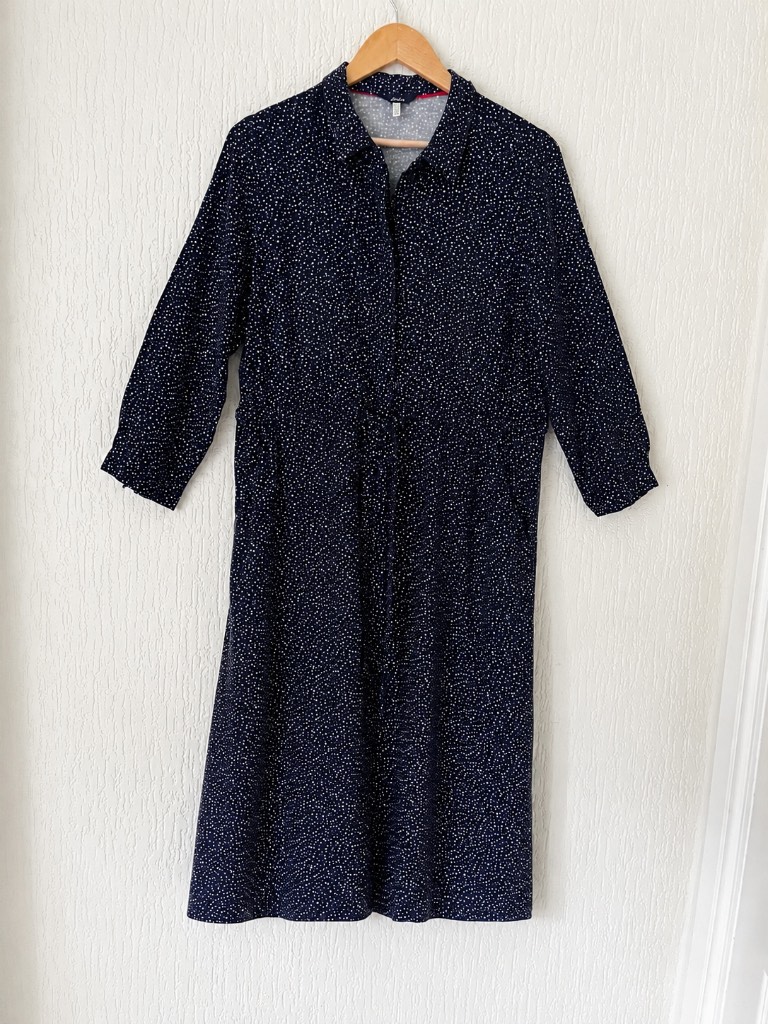 Joules Briony Women’s Shirt Dress UK 12 Navy Star Print Tie Waist Dress
