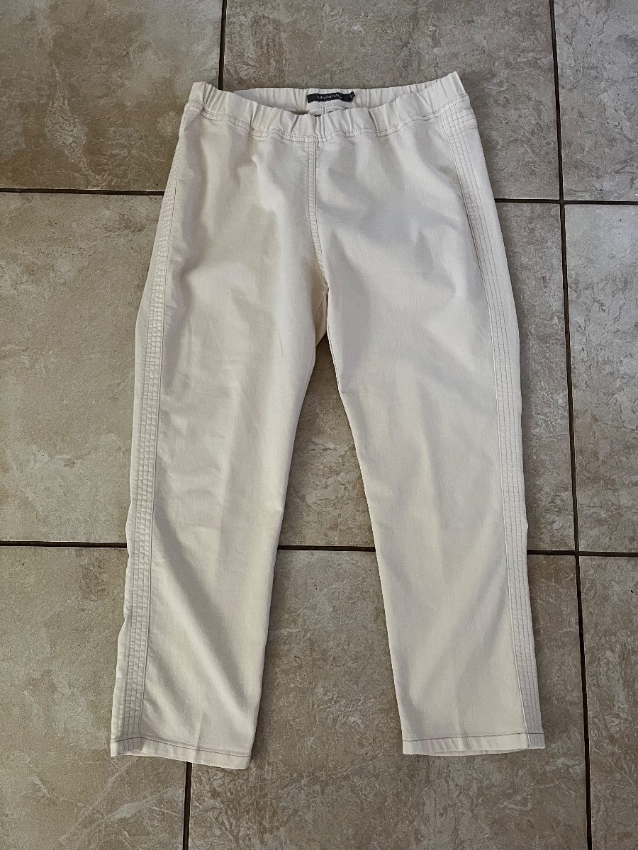 Sandwich Women’s Cropped Trousers EU 36 UK 8 Cream Cotton Stretch Capri