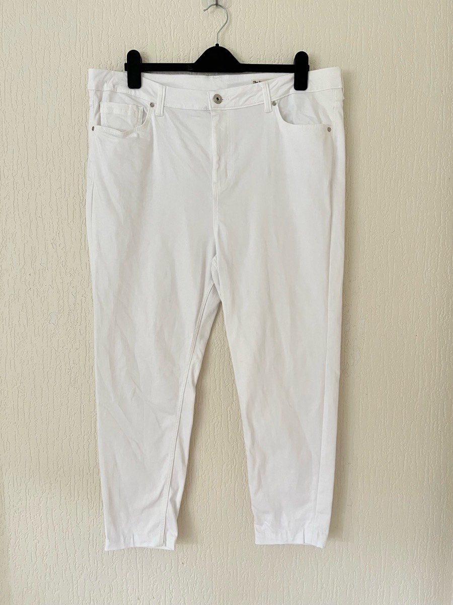 M&S Ivy Skinny Jeans Women’s UK 20 Regular White Supersoft Stretch Trousers