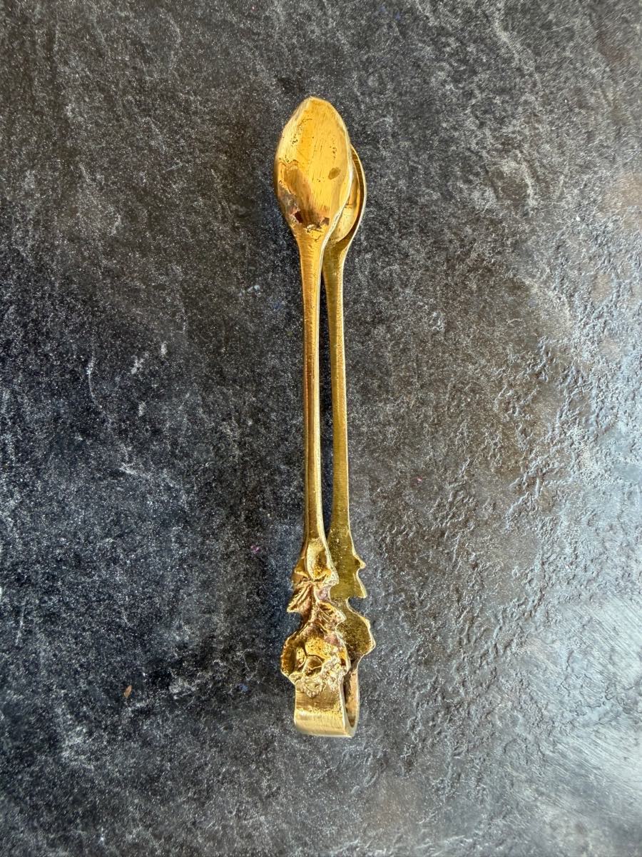 Vintage brass sugar tongs