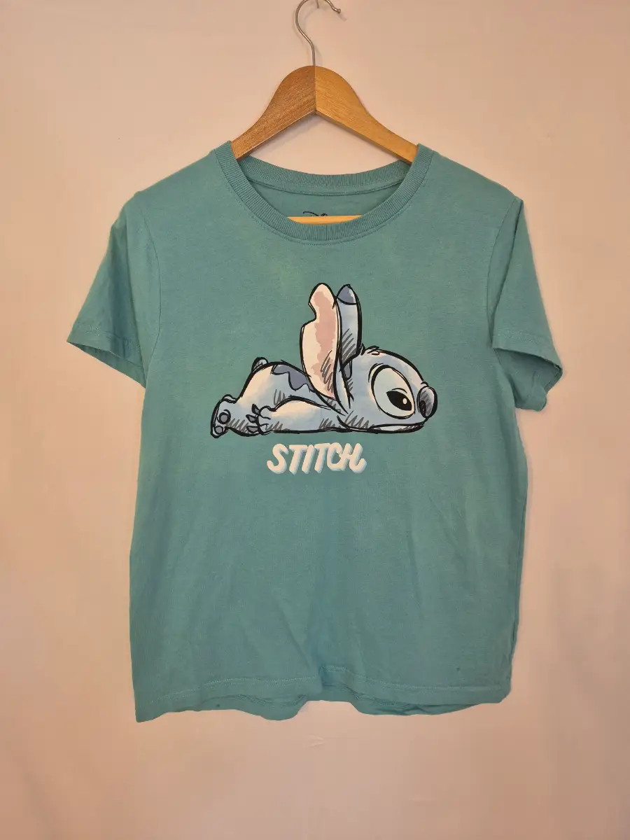 Primark X Disney Size 10-12 Blue Stitch Graphic T-Shirt FN2