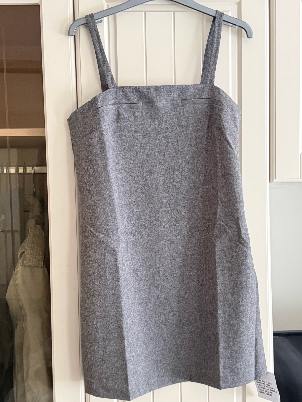 Miss Selfridge Grey Square Neck Strappy Mini Dress UK 8 NWT