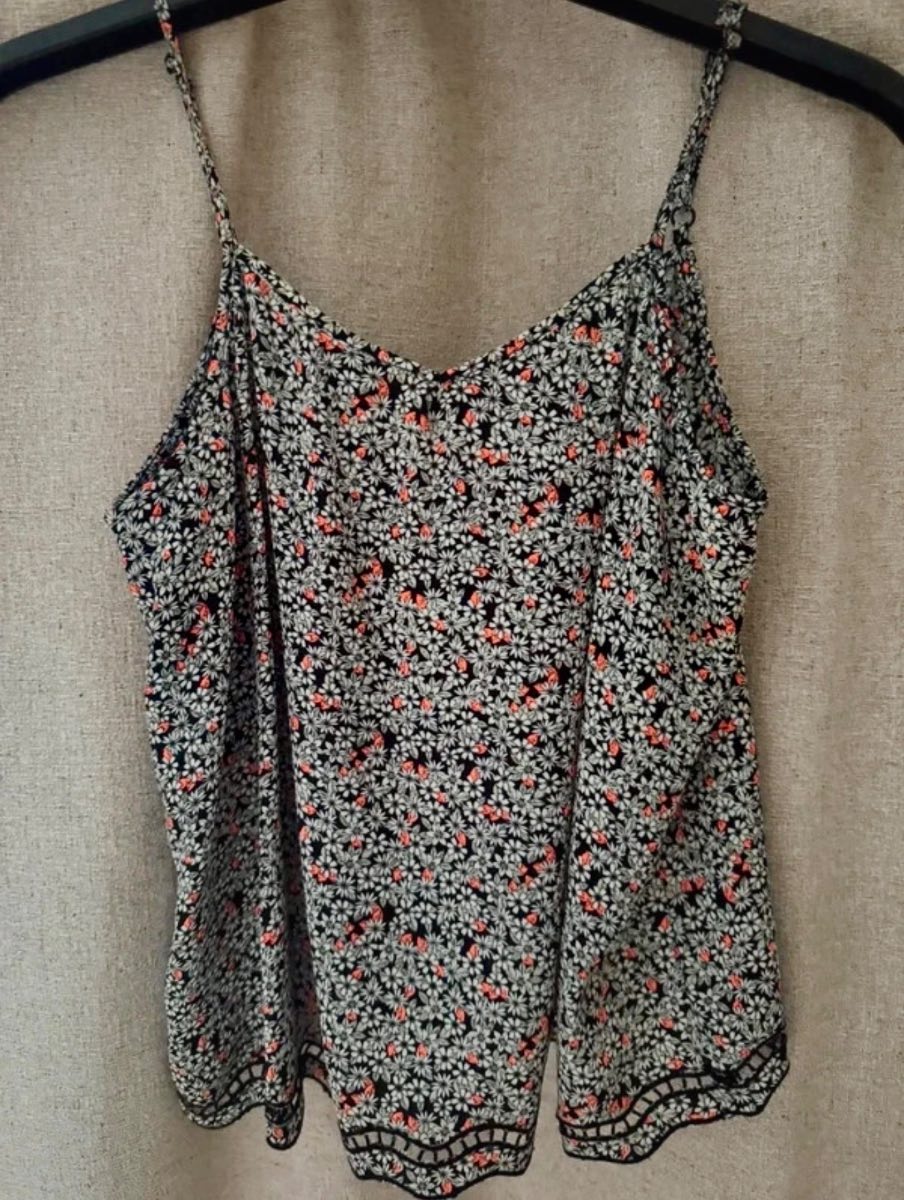 New Look Girls Floral Cami Top Age 14 Black Daisy Print