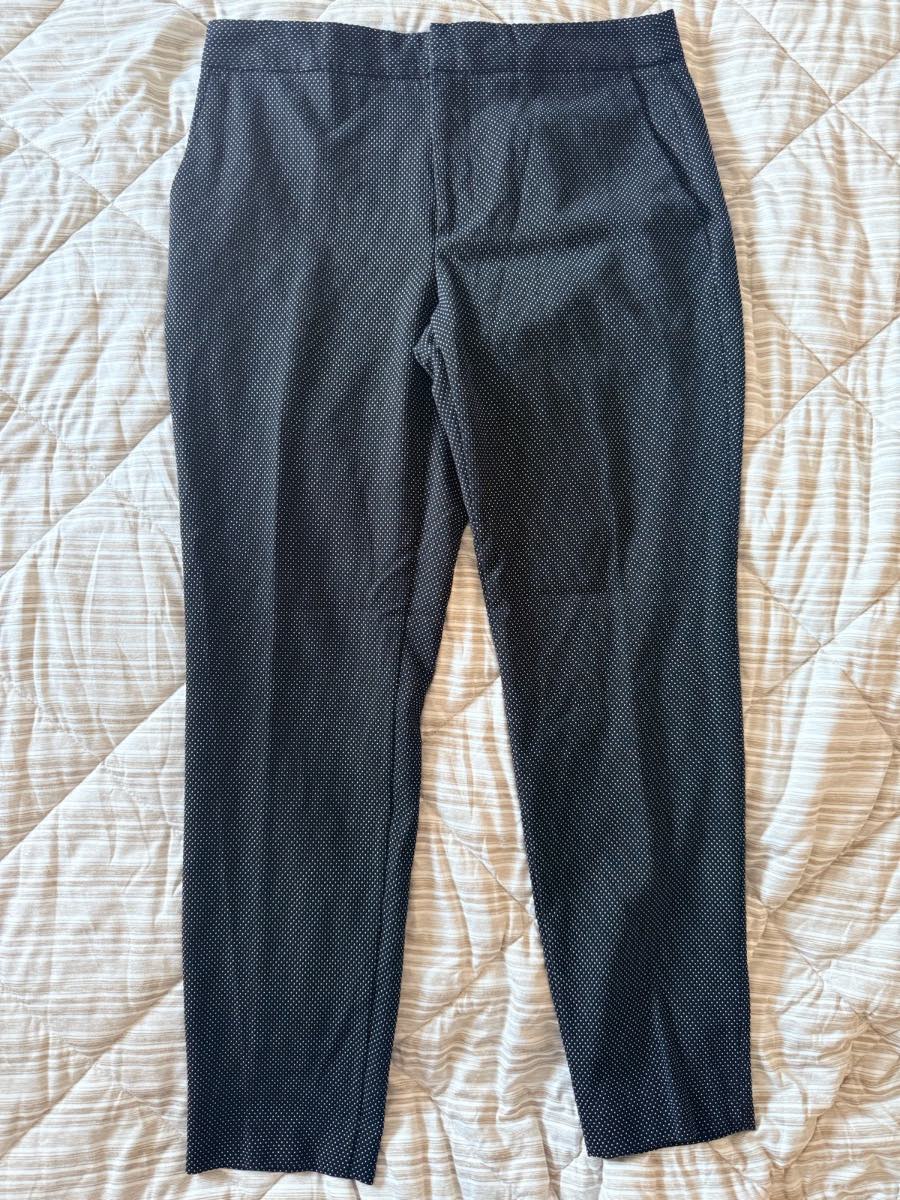 Zara Black Micro-Dot Slim Trousers EUR 30 / UK 6-8