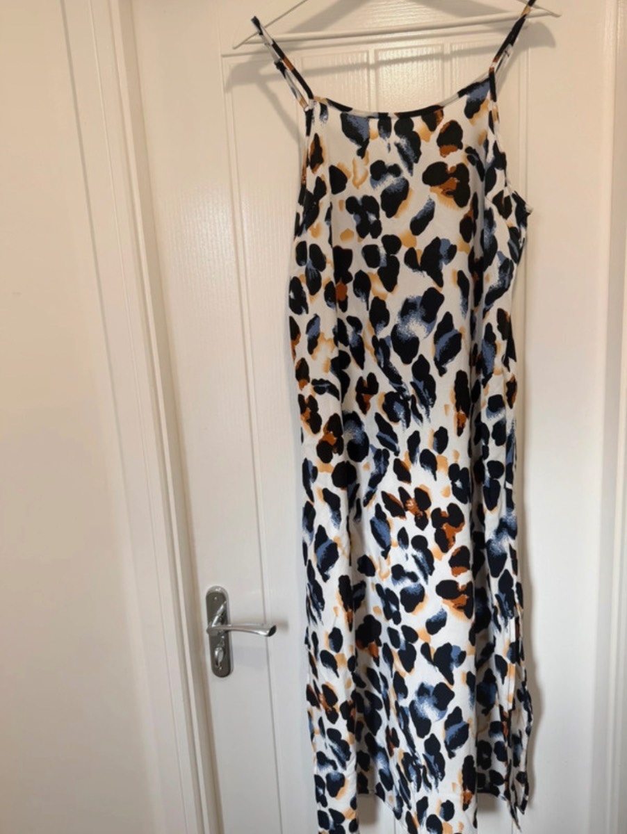 Shein Leopard Print Strappy Maxi Dress Size L Animal Print