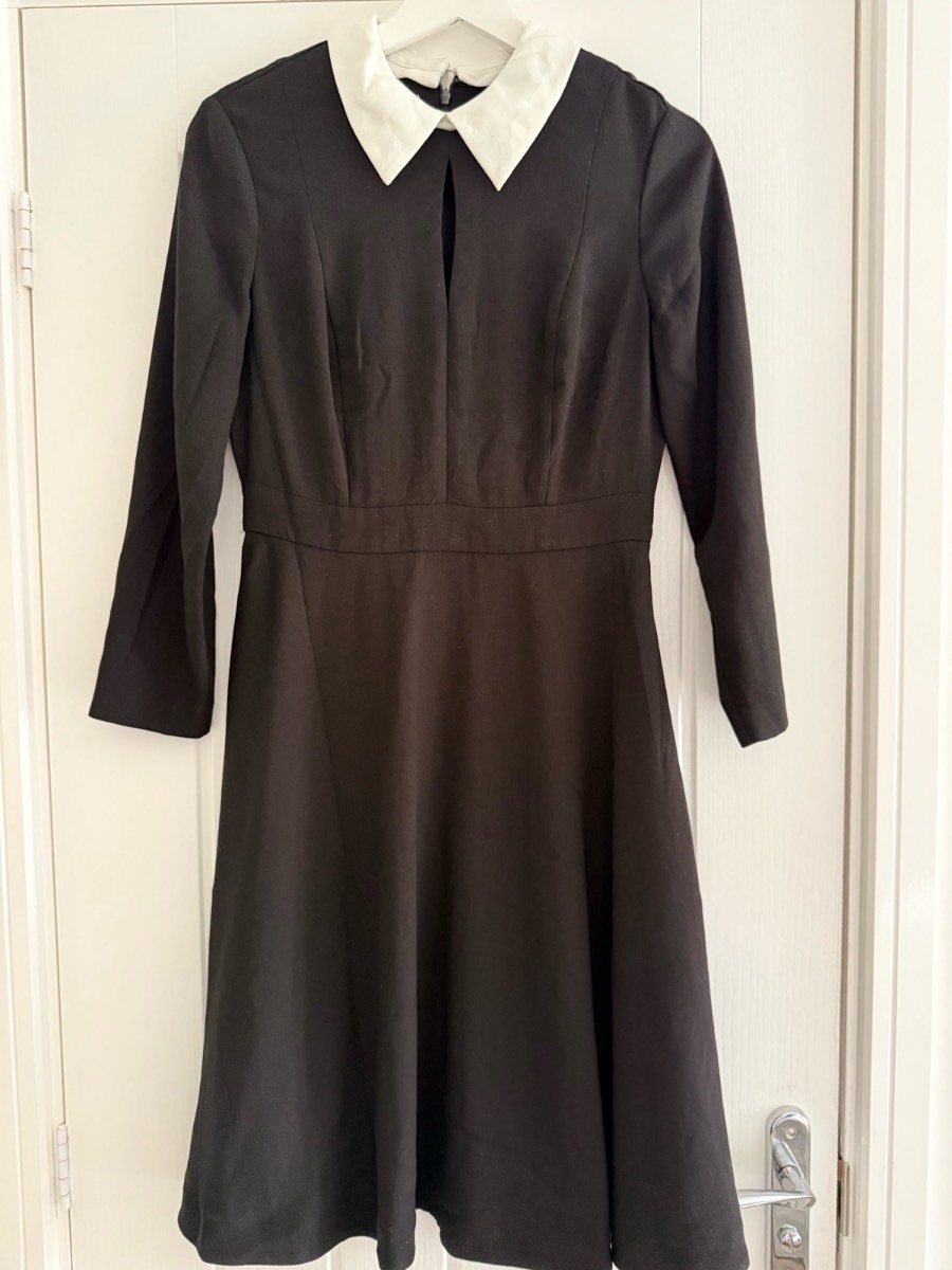 Hobbs black collared dress UK 8