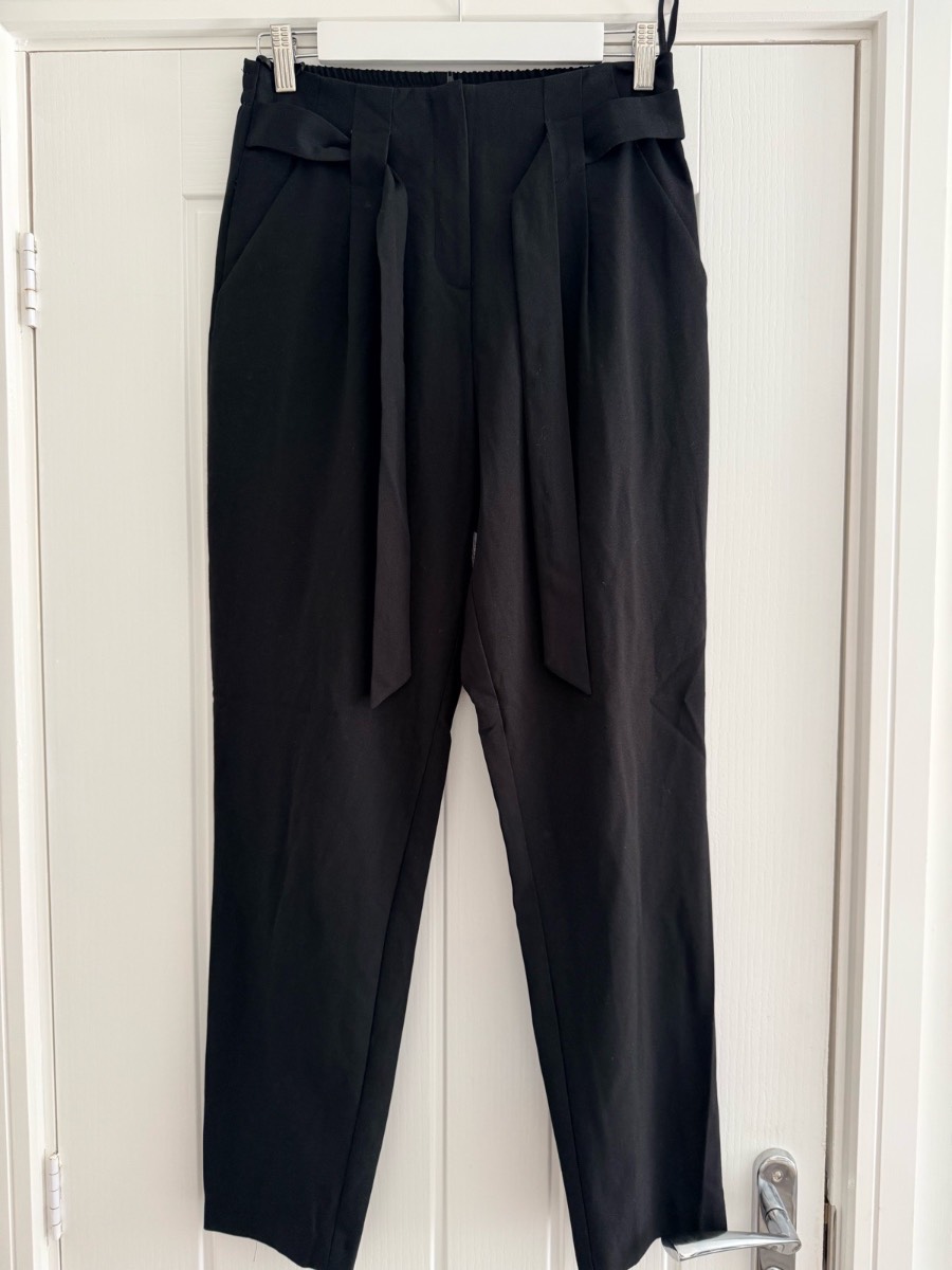 Lipsy black high waist tapered trousers sz 10