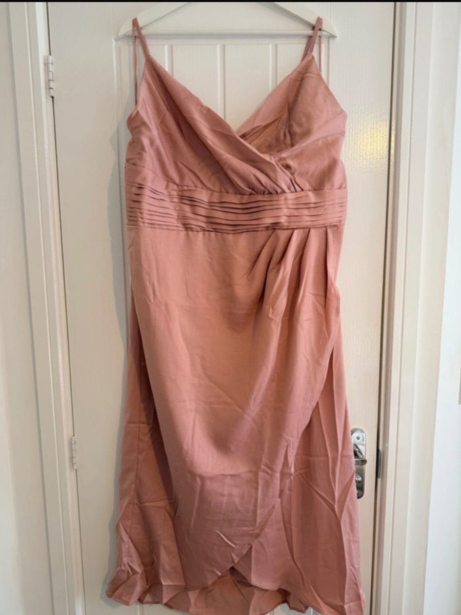 Little Mistress Blush Pink Midi Dress Size 24 New With Tags