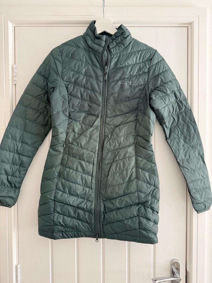 Mountain Warehouse longline puffer coat green UK 6
