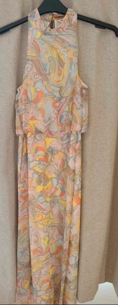Miss Selfridge swirl halterneck maxi dress UK 6