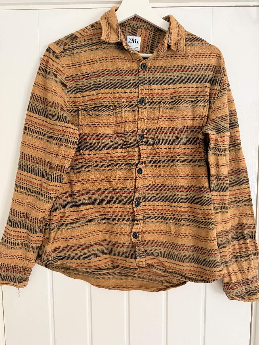 Zara Relaxed Fit 100% Cotton Striped Overshirt Shirt Jacket - Men’s Small