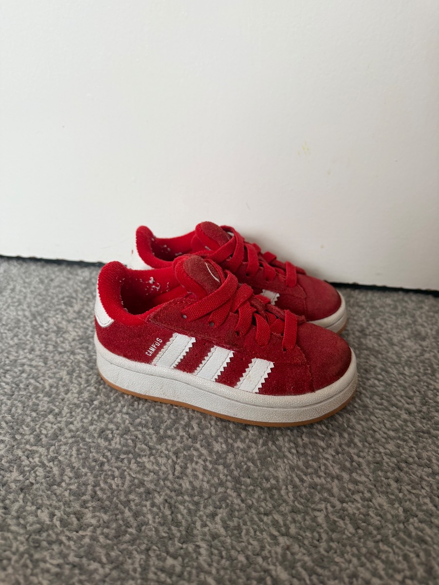 Infant red adidas campus