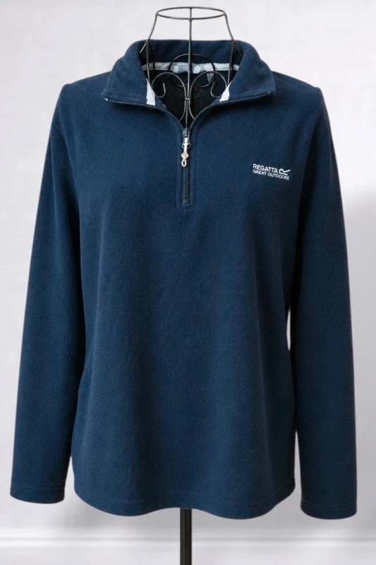 Regatta Navy Blue Sweethart Lightweight Quarter-Zip Pullover Fleece - Size 14